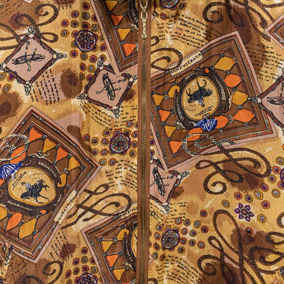 Equestrian Horse AOP Silk Bomber Jacket Medium VTG 90s Streetwear - Picture 4 of 8